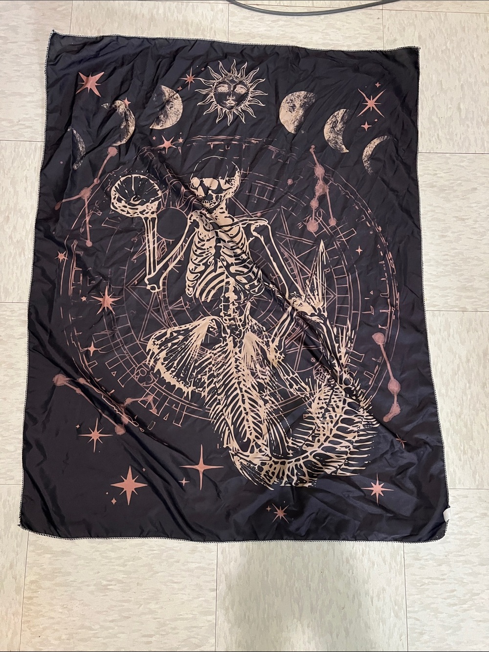 Small Skeleton Mermaid Tapestry